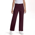 thumbnail image 1 of Juslio Girls Pants Solid Casual 7-16 Years Middle Mid Waist Pocket Straight Tube Decorative Buckle Wine, 1 of 7