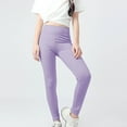 thumbnail image 1 of Juslio Girls Pants Solid Casual Elastic Tight Leggings Yoga Purple, 1 of 9
