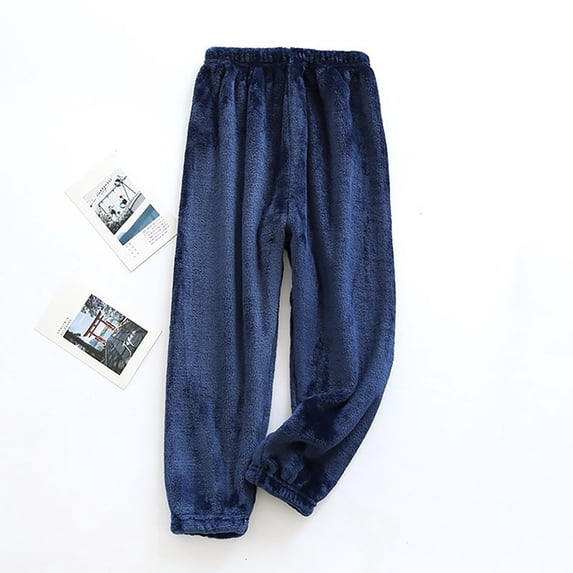 Juslio Girls Pants Solid Casual Flannel Thick Flannel MediumLarge Sleeping Navy