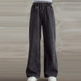thumbnail image 1 of Juslio Girls Pants Solid Casual Jeans Loose Straight Leg Wide Leg Black, 1 of 4