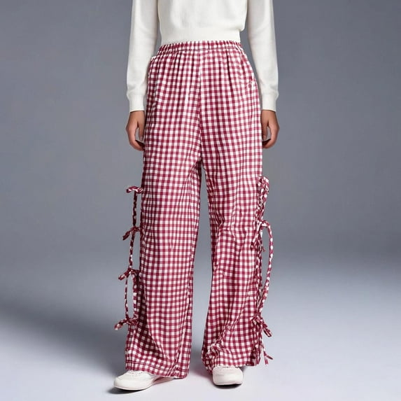 Juslio Girls Pants Solid Casual Kids Boy Summer Pocket Shorts Adjustable Waist Frill Full Length Wide Leg