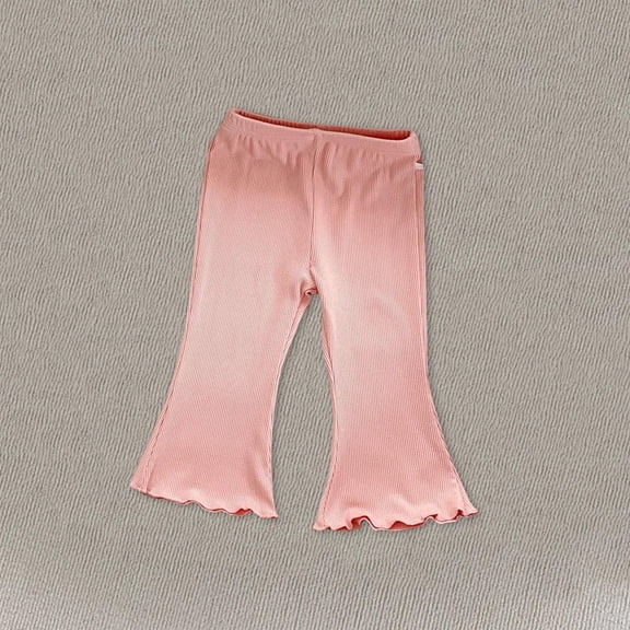 Juslio Girls Pants Solid Casual Summer New Elastic Waist Thin Breathable BellBottom Versatile for Baby Flare Leggings