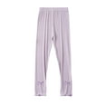 thumbnail image 1 of Juslio Girls Pants Solid Casual Summer Thin Breathable Slim Mosquito Proof Full Length Leggings Purple, 1 of 6