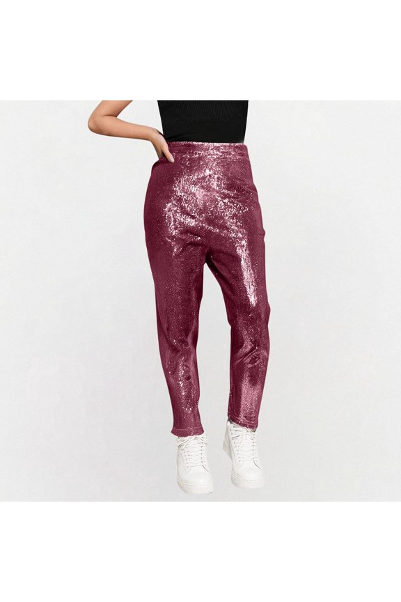 Girls Pants Solid Casual Thin Light Patch Leggings Elastic Slim Hot Pink