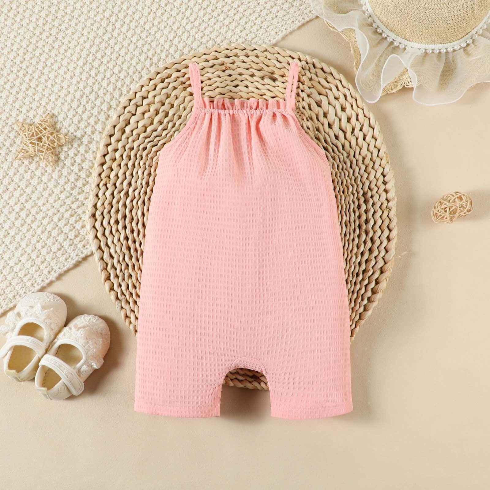 Baby Girl Solid Color Loose Soft Cotton Shorts