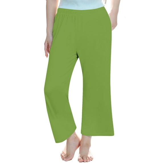 Juslio Girls Pants Unisex Child Casual Loose High Waist Wide Leg Workout Out Leggings Trousers Yoga Gym Green