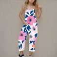 thumbnail image 1 of Juslio Girls Pants Unisex Child Casual Printed Jumpsuit Sleeveless Summer Jumpsuit With Pocket Strap Multicolor, 1 of 6