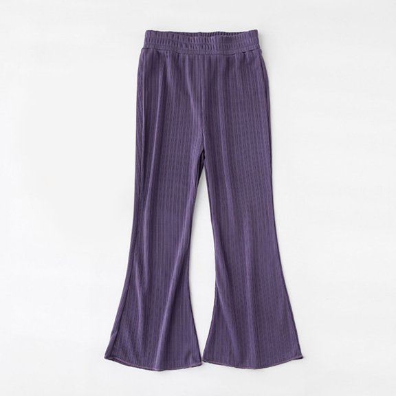 Juslio Girls Pants Unisex Child Casual Summer Mid Size Breathable Comfortable Cool Pocket Flare Leggings