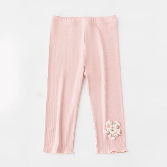 Juslio Girls Pants Unisex Child Casual Summer MidLarge Bell Bottom Leggings Cool Comfortable Lace Pink