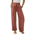 thumbnail image 1 of Juslio Girls Pants Unisex Child Casual With Pockets Smocked High Waist Pant Loose Wide Leg Trousers 4-14 Years Linen Pants, 1 of 8