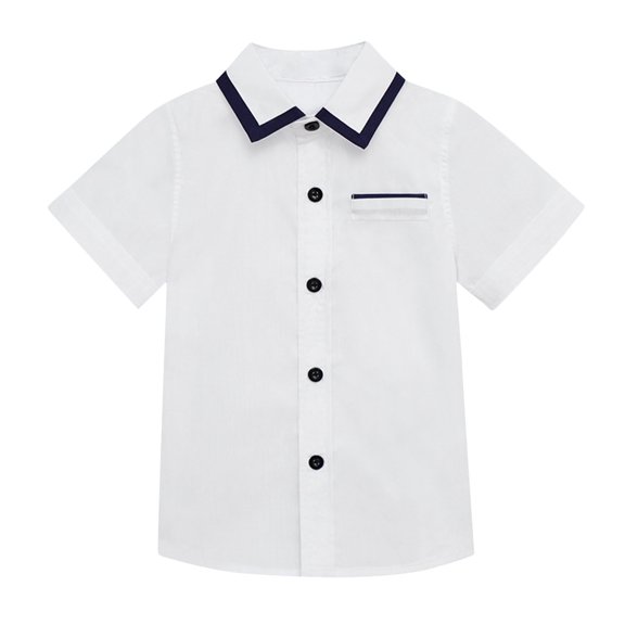 Juslio Girls Shirts Button Short Sleeve Down Collar With Pockets Casual Kids Clothing Fashion Tops Girls and Boys Shirts