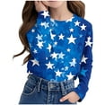 thumbnail image 1 of Juslio Girls Shirts Graphic Tees Long Sleeve Round Neck Print Fashion Tops Casual Kids Clothing Girls and Boys Shirts, 1 of 8