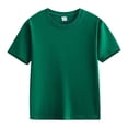 thumbnail image 1 of Juslio Girls Shirts Short Sleeve Round Neck Solid Casual Kids Clothing Fashion Tops Girls and Boys Shirts, 1 of 3