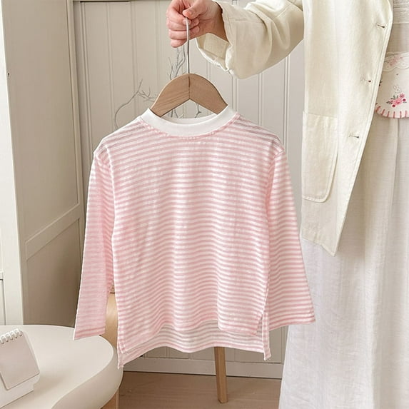 Juslio Girls Shirts Striped Long Sleeve Girls and Boys Shirts Fashion Tops Casual Kids Clothing Sweatshirts