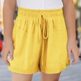 thumbnail image 1 of Juslio Girls Shorts Casual Elastic Waist Linen ShortsBreathable Drawstring Shorts Sizes 9-10, 1 of 8