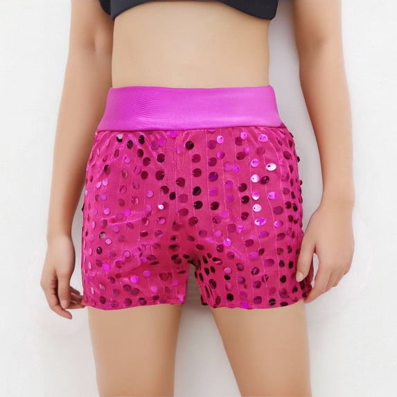 Juslio Girls Shorts Kids Casual Elastic Waist Sequin Shorts Breathable Stretchy Shorts Sizes 7