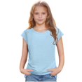 thumbnail image 1 of Juslio Girls T Shirts Short Sleeve Solid Fashion Tops Casual Kids Clothing Girls and Boys Shirts, 1 of 7