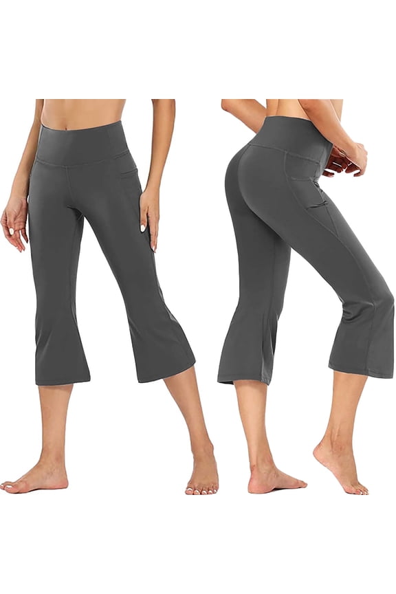 Juslio Gym Pants Women Yoga Pants Flare Capris Leggings Soft Elastic Yoga Pants