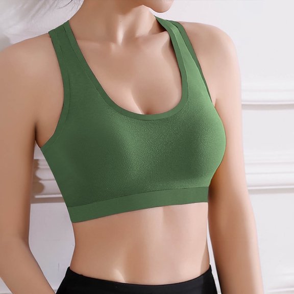 Juslio High Impact Sports Bras for Women Athletic Wirefree Breathable Solid Push Up Bras for Women