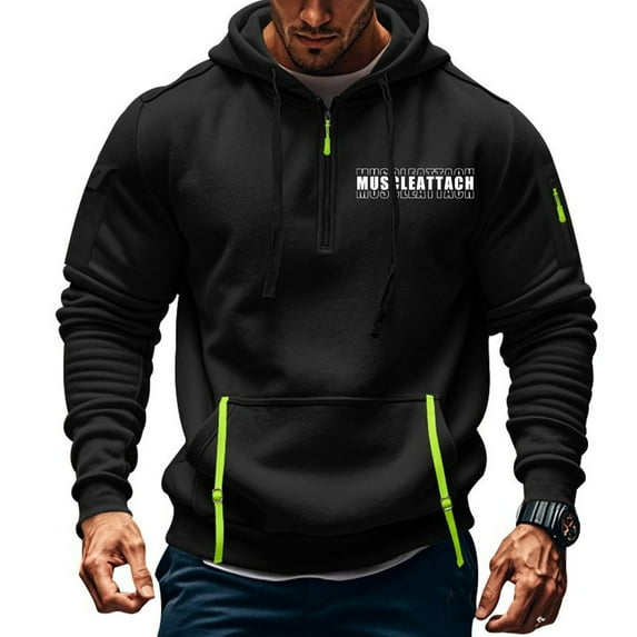 JUSLIO Sweatshirts for Men Hooded Vintage Hoodies Pullover Comfortable Everyday Long Sleeve Sweatshirts