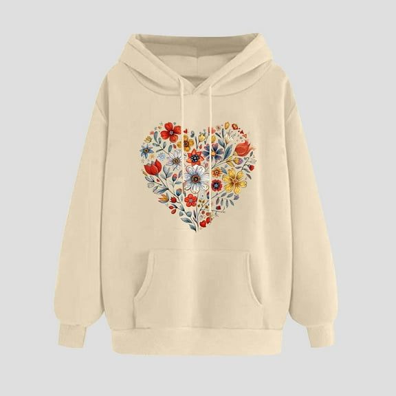 Juslio Hoodies for Women Sweatshirts for Women Pullover Pocket Long Sleeve Outerwear Khaki