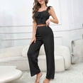 thumbnail image 1 of Juslio Ladies Pajamas Lace Homewear Fashion Solid Halter Tank Tops and Pants 2 Piece Matching Pajamas Sets L, 1 of 7