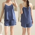 thumbnail image 1 of Juslio Ladies Pajamas Solid Homewear Fashion Halter V-Neck Tank Tops and Shorts 2 Piece Matching Pajamas Sets XL, 1 of 5