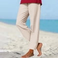 thumbnail image 1 of Juslio Linen Pants Women High Waist with Pockets,Casual Drawstring Linen Linen Pants L, 1 of 9