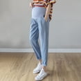 thumbnail image 1 of Juslio Maternity Linen Pants High Waist Loose Elastic Waist,Casual Linen Wide Leg Pants M, 1 of 9