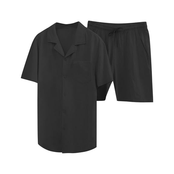 Juslio Men Shorts Elastic Waist Pockets Loose Comfy Cotton Linen Solid Casual Mens Shorts Athletic