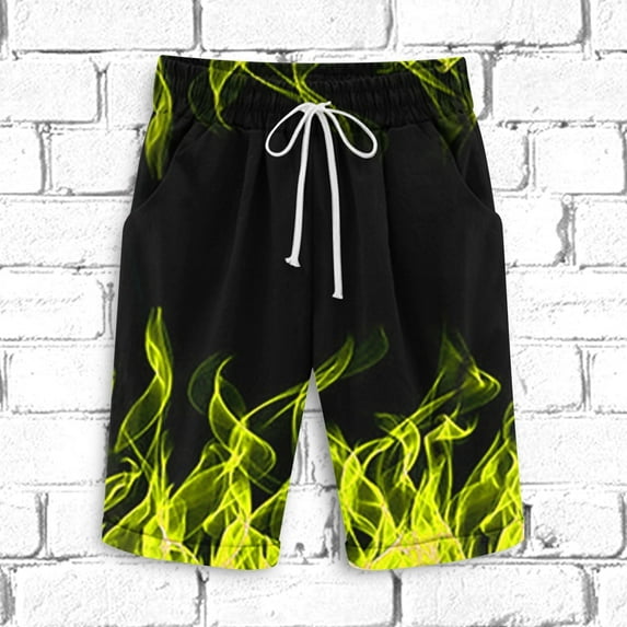 Juslio Men Shorts Lace-up Cotton Linen Solid Casual Pockets Loose Comfy Mens Shorts Athletic