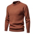 thumbnail image 1 of Juslio Men Sweaters Pullovers Men Tops Solid Crew Neck Long Sleeve Knit Brown, 1 of 7