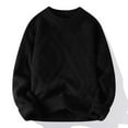 thumbnail image 1 of Juslio Men Sweaters Pullovers Mens Tops Solid Crew Neck Long Sleeve Knit Black, 1 of 6