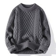 thumbnail image 1 of Juslio Men Sweaters Pullovers Mens Tops Solid Crew Neck Long Sleeve Knit Gray, 1 of 6