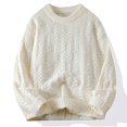 thumbnail image 1 of Juslio Men Sweaters Pullovers Sweaters Solid Crew Neck Long Sleeve Fashion White, 1 of 7