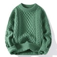 thumbnail image 1 of Juslio Men Sweaters Pullovers Ribbed Solid Crew Neck Long Sleeve Knit Sweater Tops Green, 1 of 6