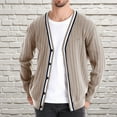 thumbnail image 1 of Juslio Men Sweaters Pullovers Tops for Men Sweaters Crew Neck Long Sleeve Button Beige, 1 of 5