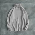 thumbnail image 1 of Juslio Men Sweaters Pullovers Turtlenecks Solid High Neck Long Sleeve Fashion Gray, 1 of 3