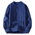 thumbnail image 1 of Juslio Men Sweaters Pullovers Turtlenecks Solid High Neck Long Sleeve Knit Blue, 1 of 3