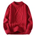 thumbnail image 1 of Juslio Men Sweaters Pullovers Turtlenecks Solid High Neck Long Sleeve Knit Red, 1 of 3