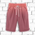 thumbnail image 1 of Juslio Men's Shorts Lace-up Solid Casual Pockets Loose Comfy Cotton Linen Mens Athletic Shorts, 1 of 3