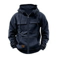 thumbnail image 1 of Juslio Mens Hoodies Mens Sweatshirts Zipper Pocket Long Sleeve Outerwear Navy, 1 of 2