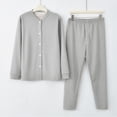 thumbnail image 1 of Juslio Mens Pajama Sets Button Fashion Homewear Long Sleeved Tops Cardigans and Pants 2-Piece Matching Pajamas Sets 2XL, 1 of 6