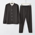 thumbnail image 1 of Juslio Mens Pajama Sets Button Fashion Homewear Long Sleeved Tops Cardigans and Pants 2-Piece Matching Pajamas Sets L, 1 of 6