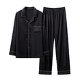 thumbnail image 1 of Juslio Mens Pajamas Button Collar with Pockets Plus Size Long Sleeve Tops and Pants 2-Piece Matching Pajamas Sets L, 1 of 2