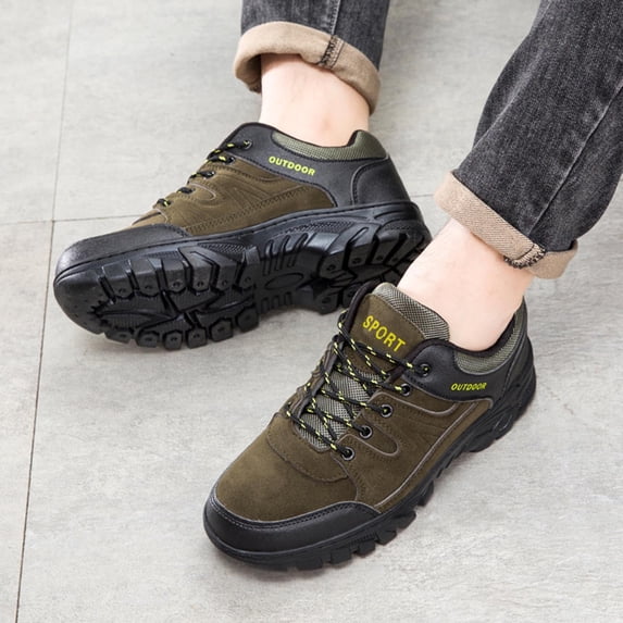 Juslio Mens Shoes Comfortable Lightweight Round Toe Outdoor Casual Plus Size Breathable Hiking Shoes