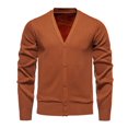thumbnail image 1 of Juslio Mens Sweaters Cardigans Outerwear Solid Crew Neck Knit Thickened Button, 1 of 5