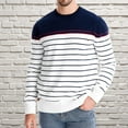 thumbnail image 1 of Juslio Mens Sweaters Pullovers Men Tops Sweaters Crew Neck Long Sleeve Button Navy, 1 of 9