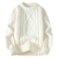 thumbnail image 1 of Juslio Mens Sweaters Pullovers Turtlenecks Solid High Neck Long Sleeve Knit White, 1 of 3
