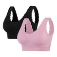 thumbnail image 1 of Juslio Sports Bras for Women Full Coverage 2PC Lace Wirefree Solid Sports Bras, 1 of 2